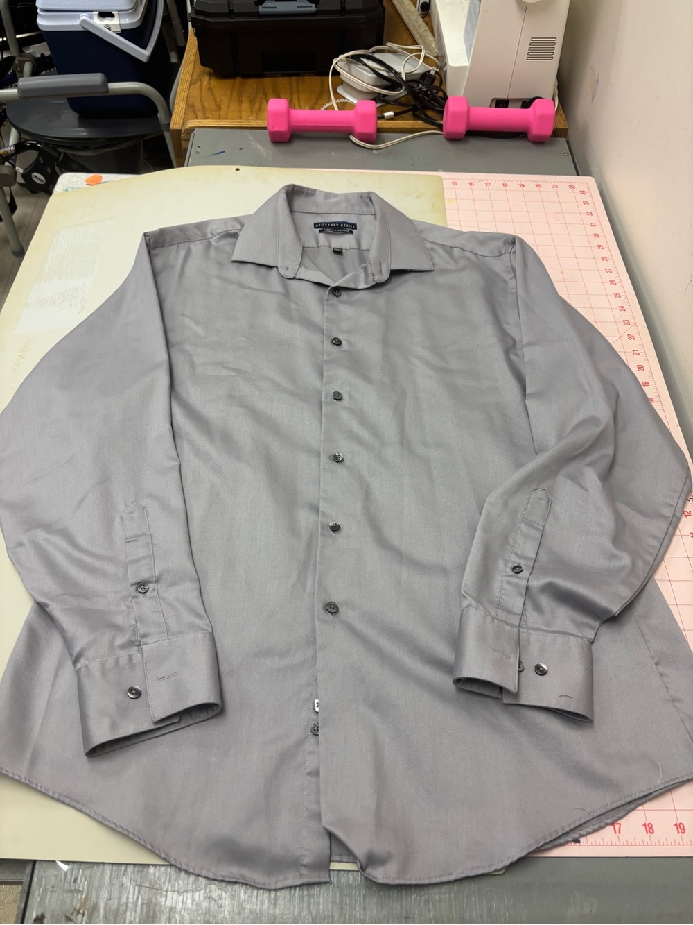 Geoffrey Beene Gray Long-Sleeve Dress Shirt